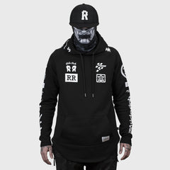 Branded V2 Scoop Pullover Hoodie {White on Black}