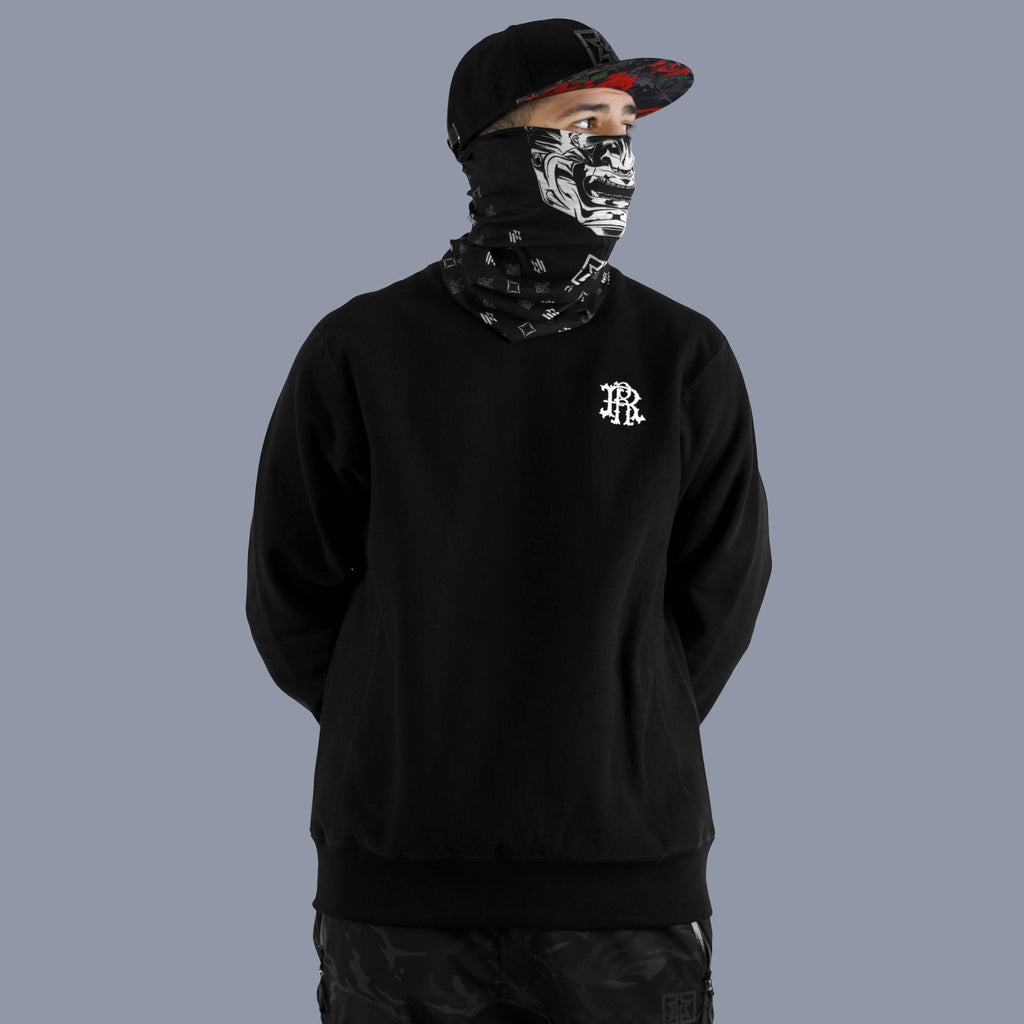 Filigree Embroidered Crew Neck Sweatshirt {Black}