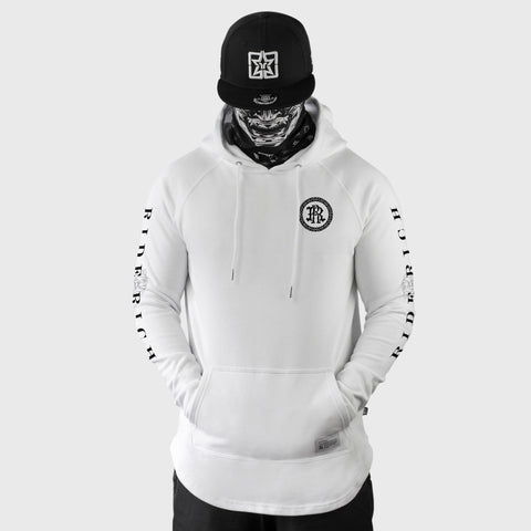 RR Filigree & Chains Scoop Pullover Hoodie {White}