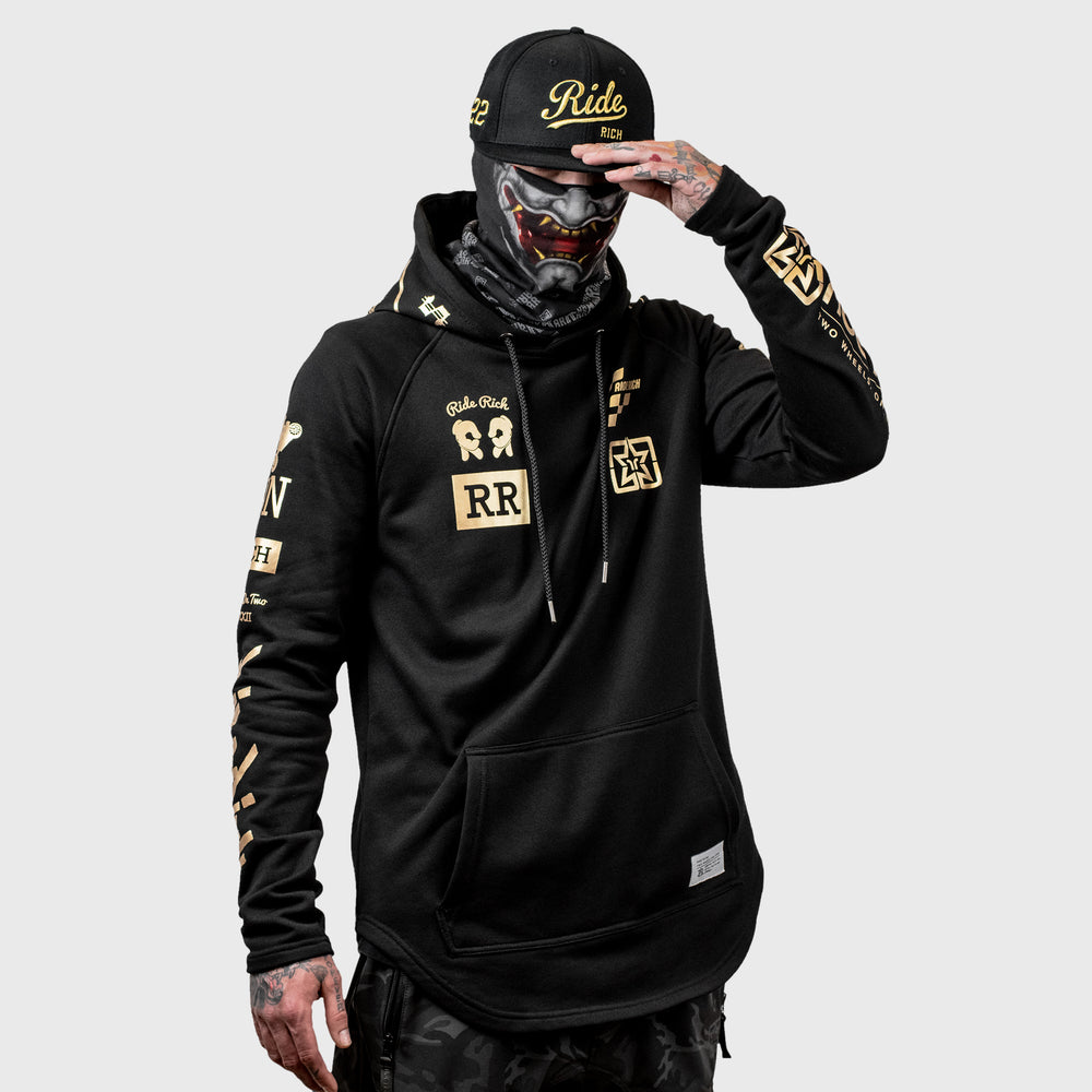 Branded V2 Scoop Pullover Hoodie {Gold on Black}