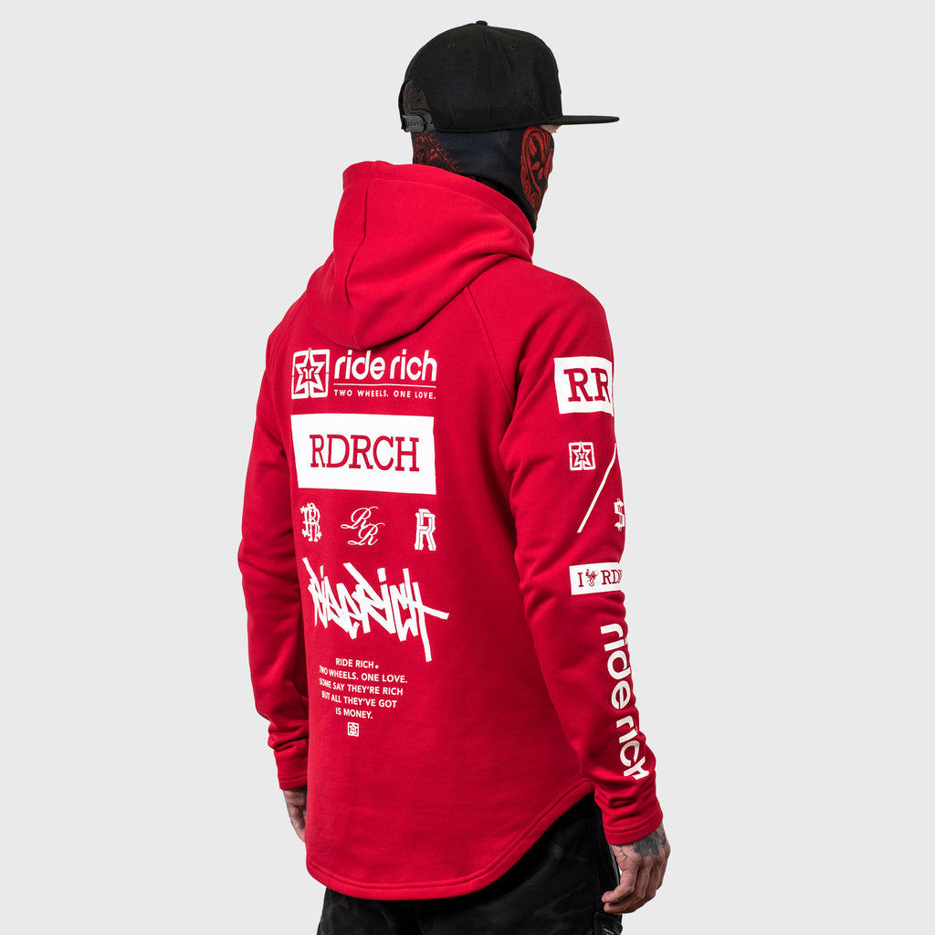 RR GP Scoop Pullover Hoodie {Red}