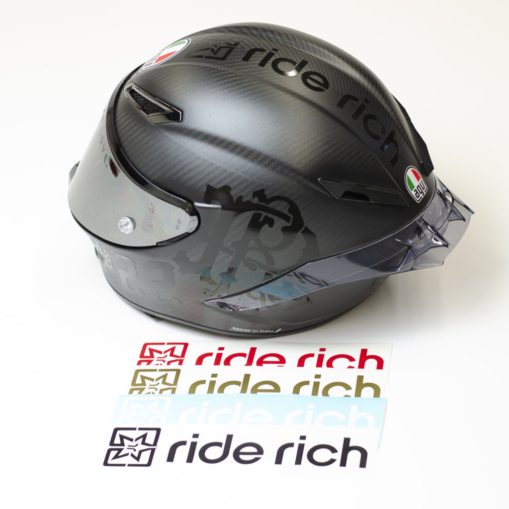 Ride Rich Helmet Topper Vinyl Decal