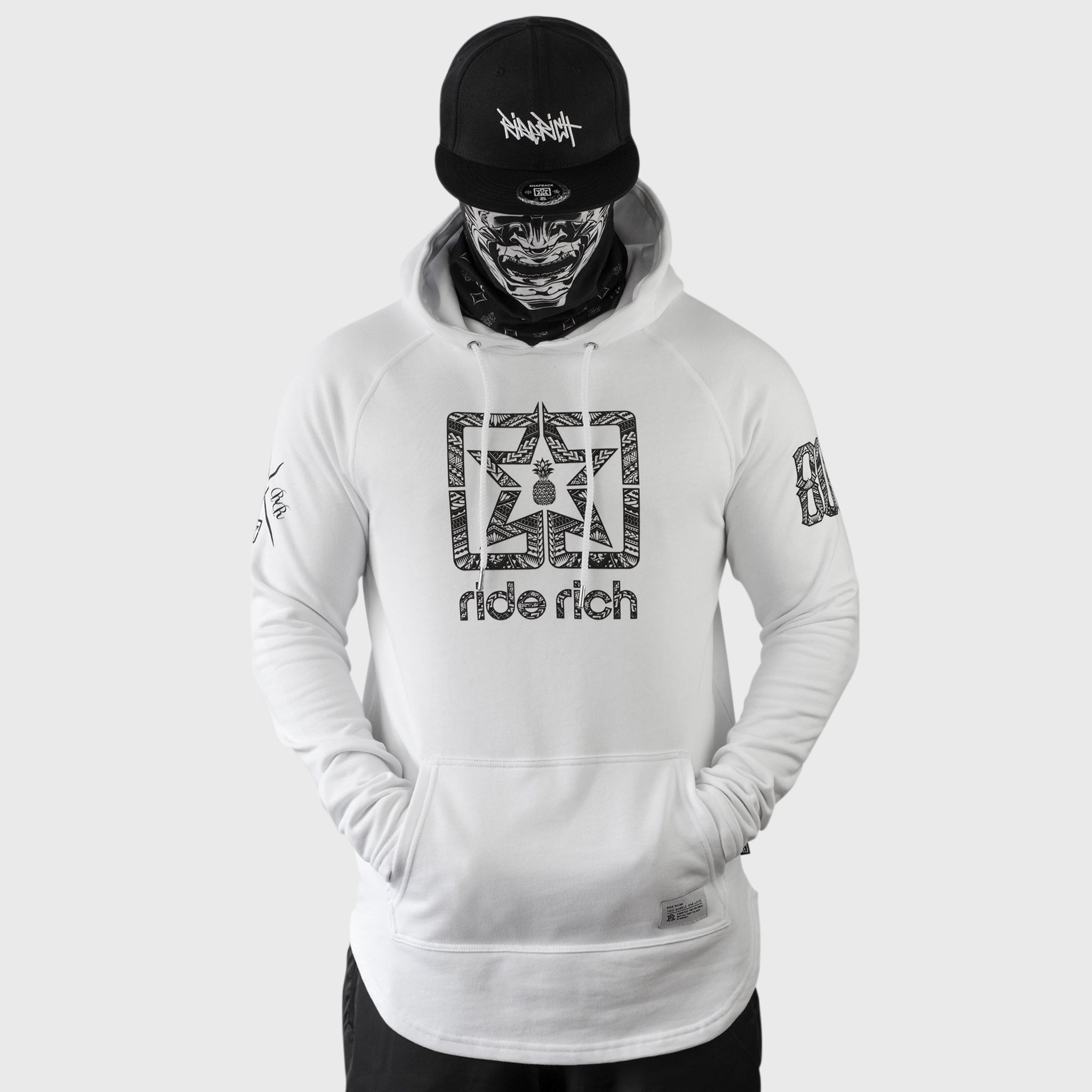 Home Grown 808 Edition Scoop Pullover Hoodie {White}
