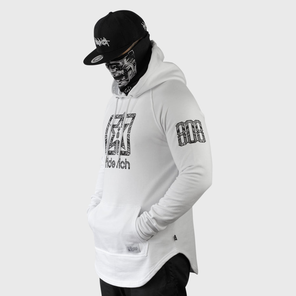 Home Grown 808 Edition Scoop Pullover Hoodie {Black on White}