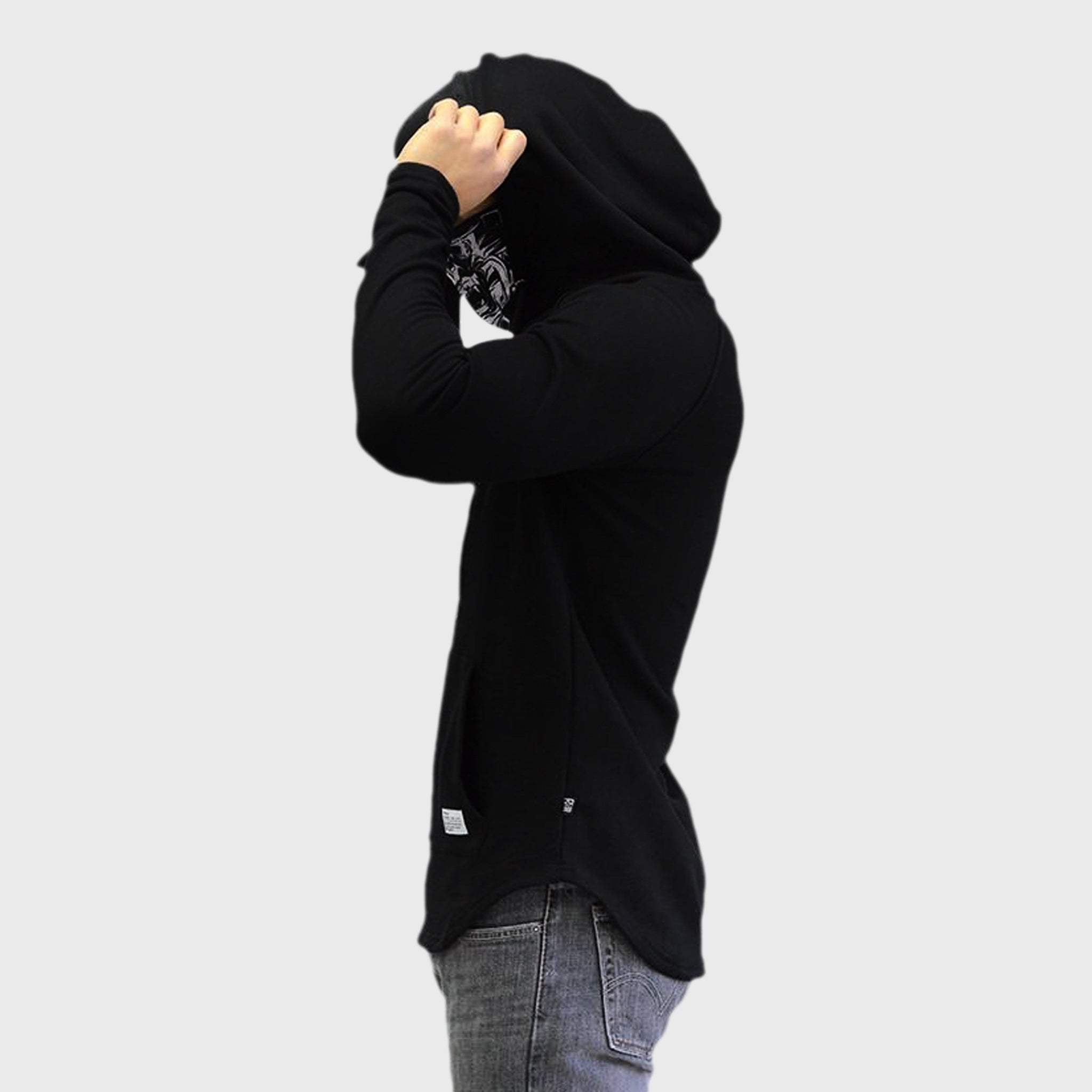 Blank Scoop Pullover Hoodie {Black}