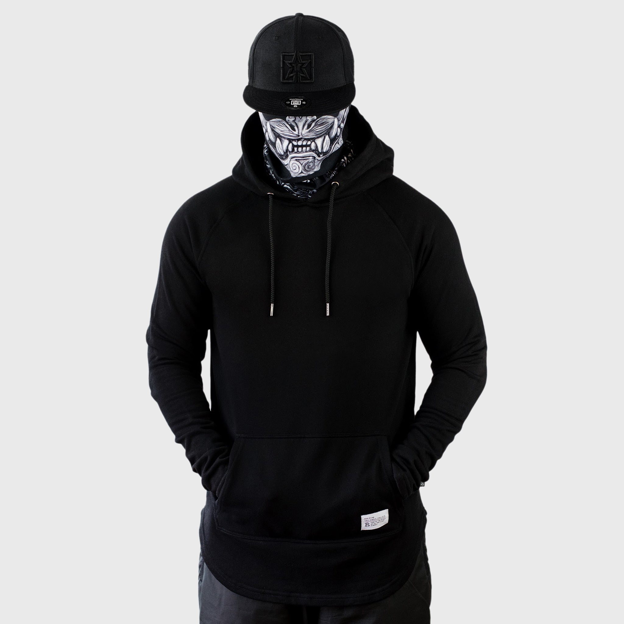 Blank Scoop Pullover Hoodie {Black}