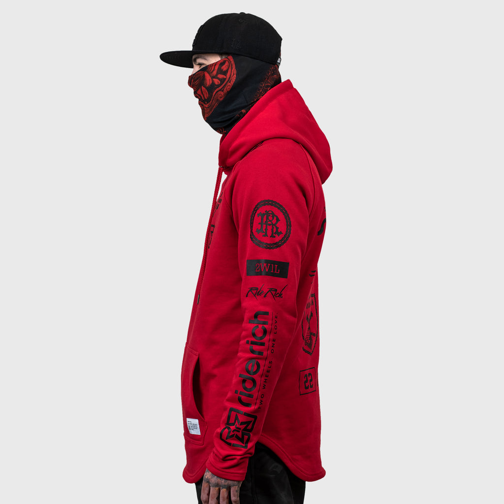 Branded V2 Scoop Pullover Hoodie {Red}