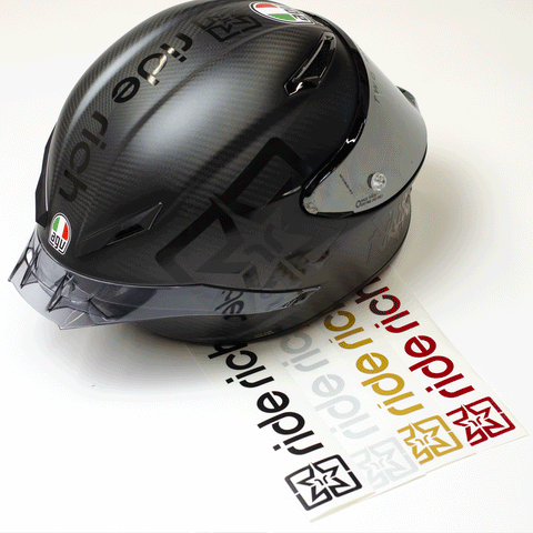 Reflective Ride Rich Helmet Topper Vinyl Decal