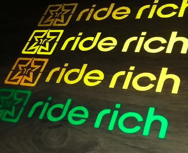 Reflective Ride Rich Helmet Vinyl Decal Kit - Custom Motorcycle Decals