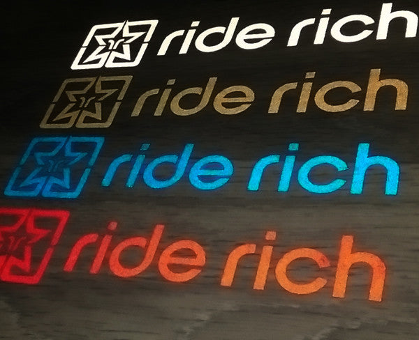 Ride Rich Reflective Vinyl View 2 - Custom Motorcycle Decals