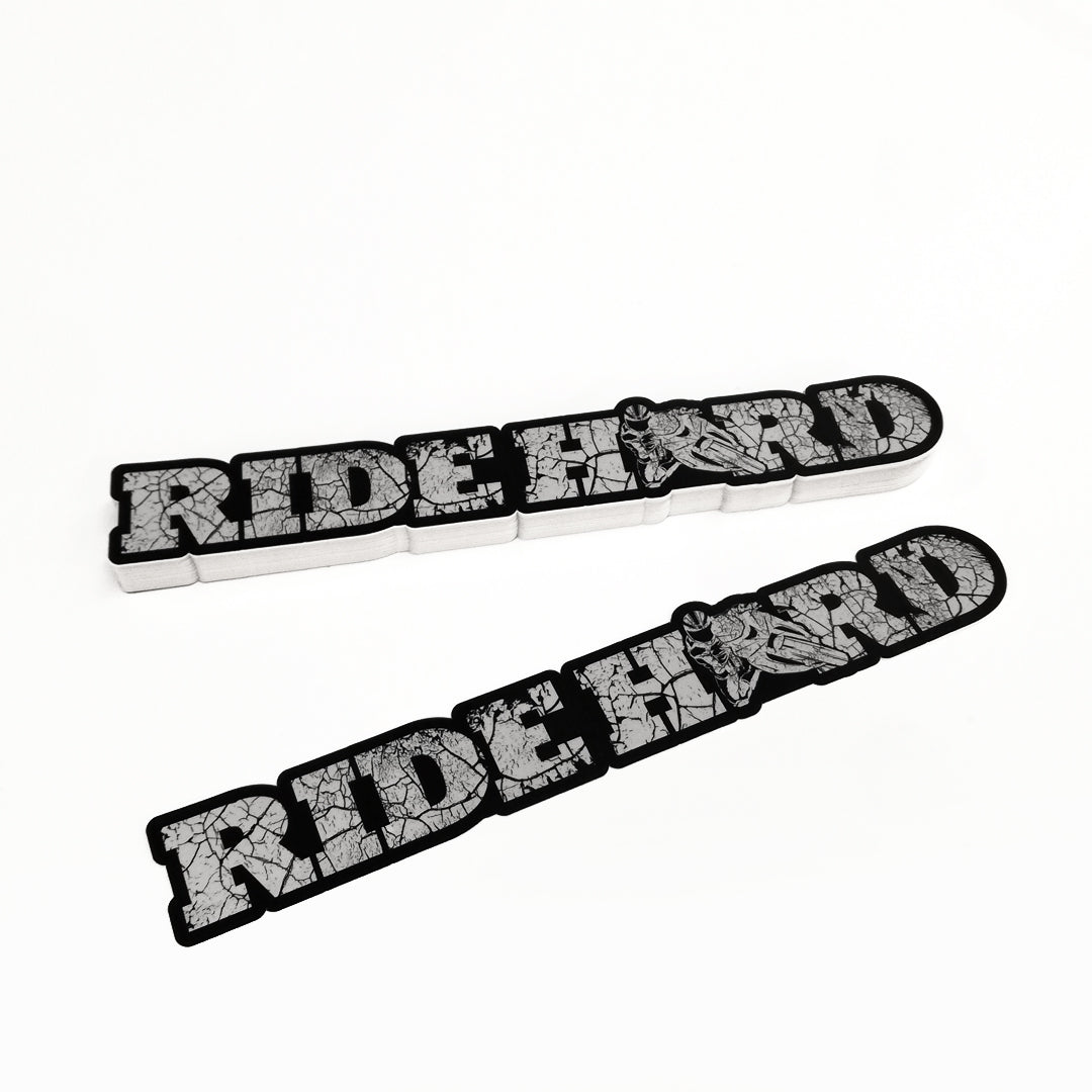 Ride Hard Cracked Concrete Vinyl Sticker {Strip}