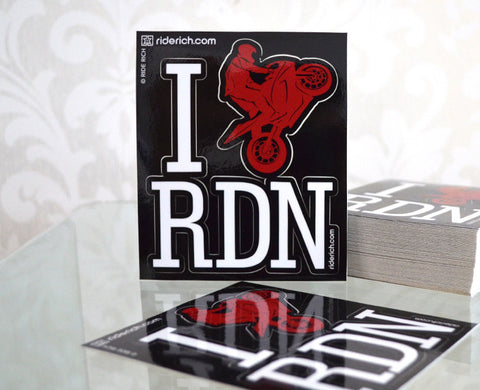 I Love RDN Vinyl Sticker {Medium} - Motorcycle Decals