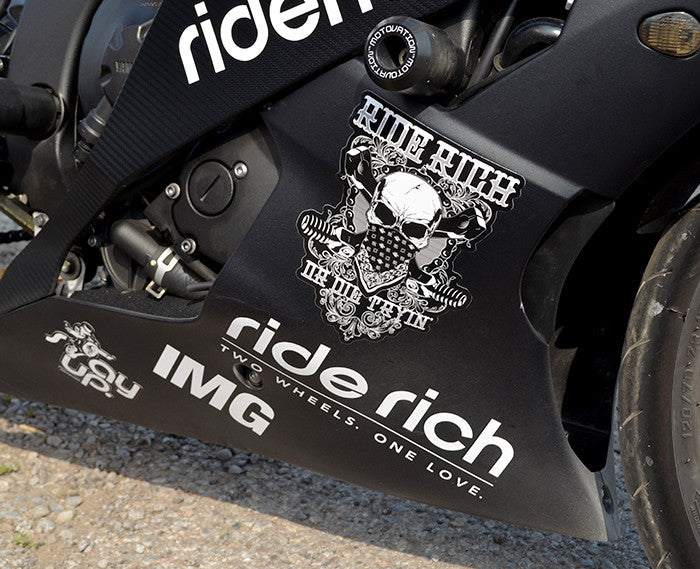 Ride Rich 2W1L Vinyl {Large} View 2 - Custom Motorcycle Decal