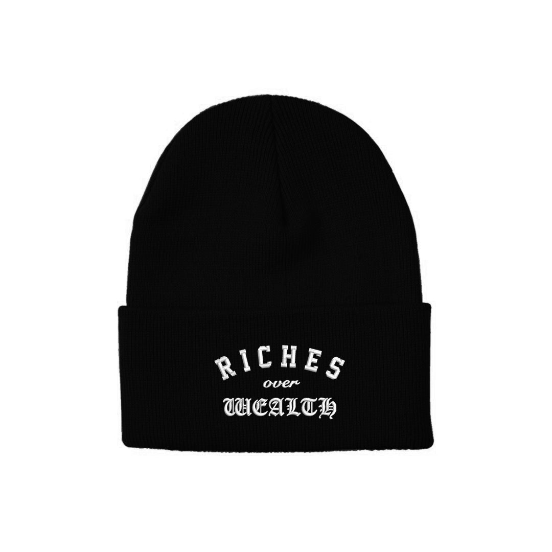 Riches Over Wealth Knit Beanie {Black}