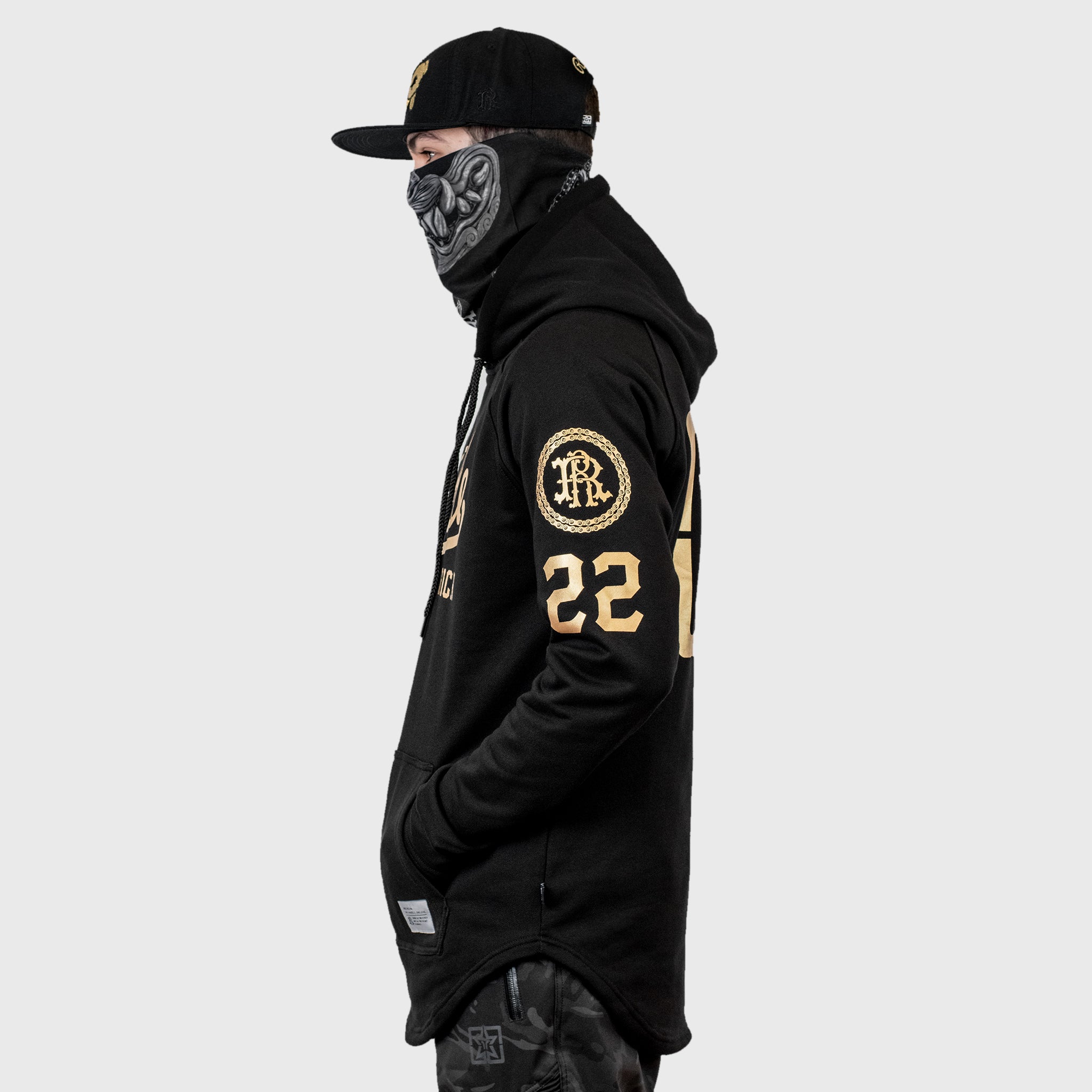 RR Squad Scoop Pullover Hoodie {Gold on Black}