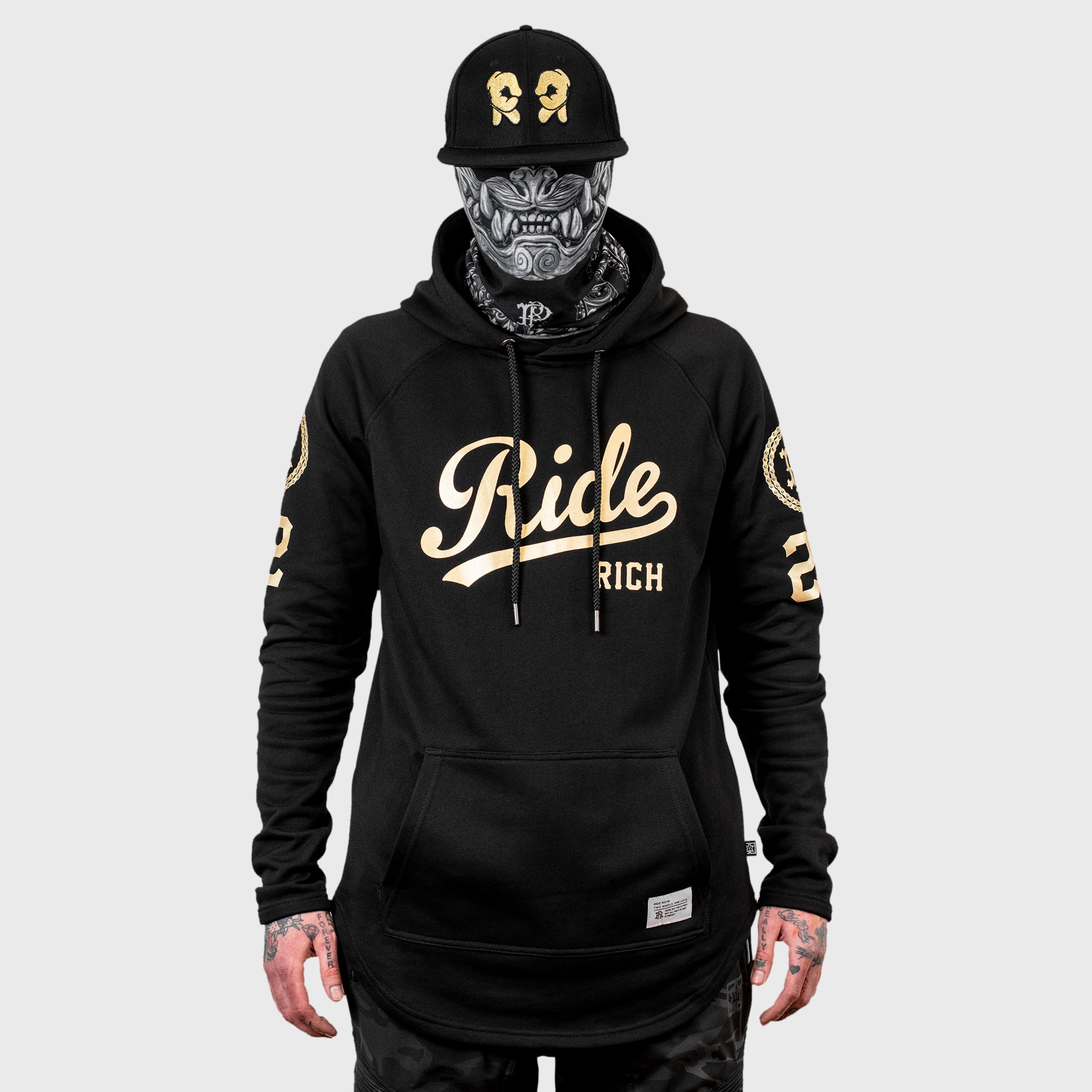 RR Squad Scoop Pullover Hoodie {Gold on Black}
