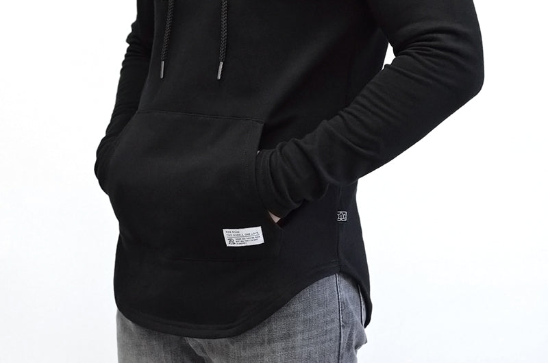 Blank Scoop Pullover Hoodie {Black}