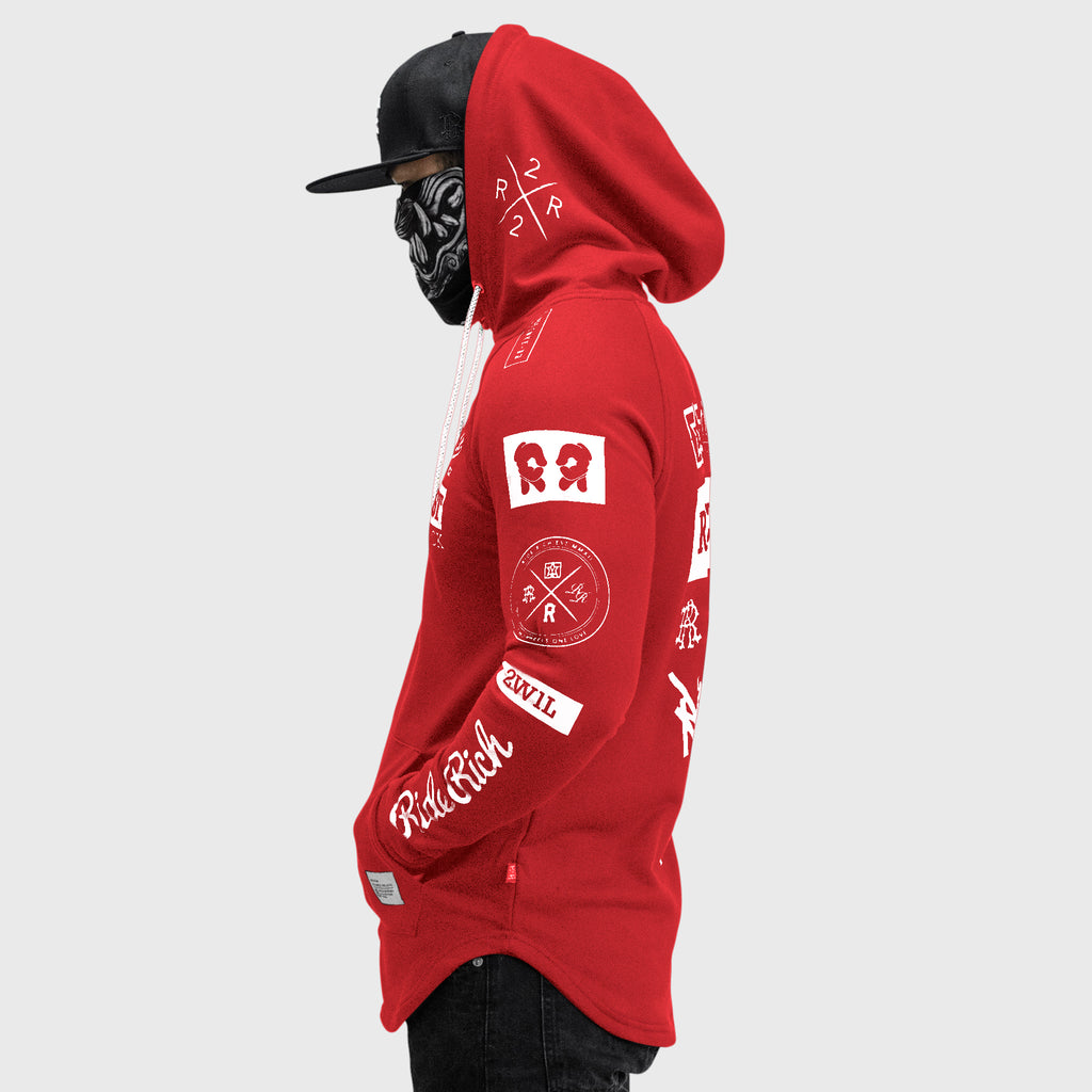 RR GP Scoop Pullover Hoodie {Red}