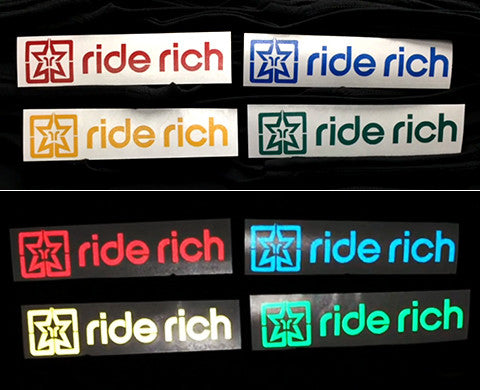 Ride Rich Reflective Vinyl View 4 - Custom Motorcycle Decals