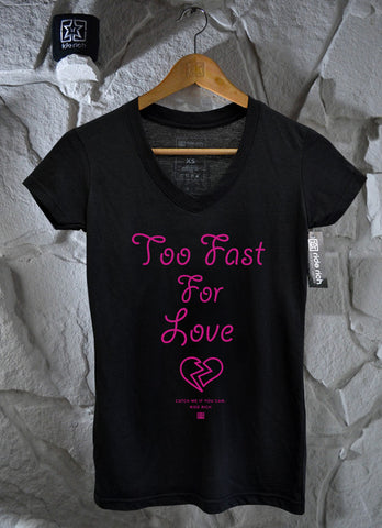 Too Fast V-neck Tee View 4 - Motorcycle T-shirt