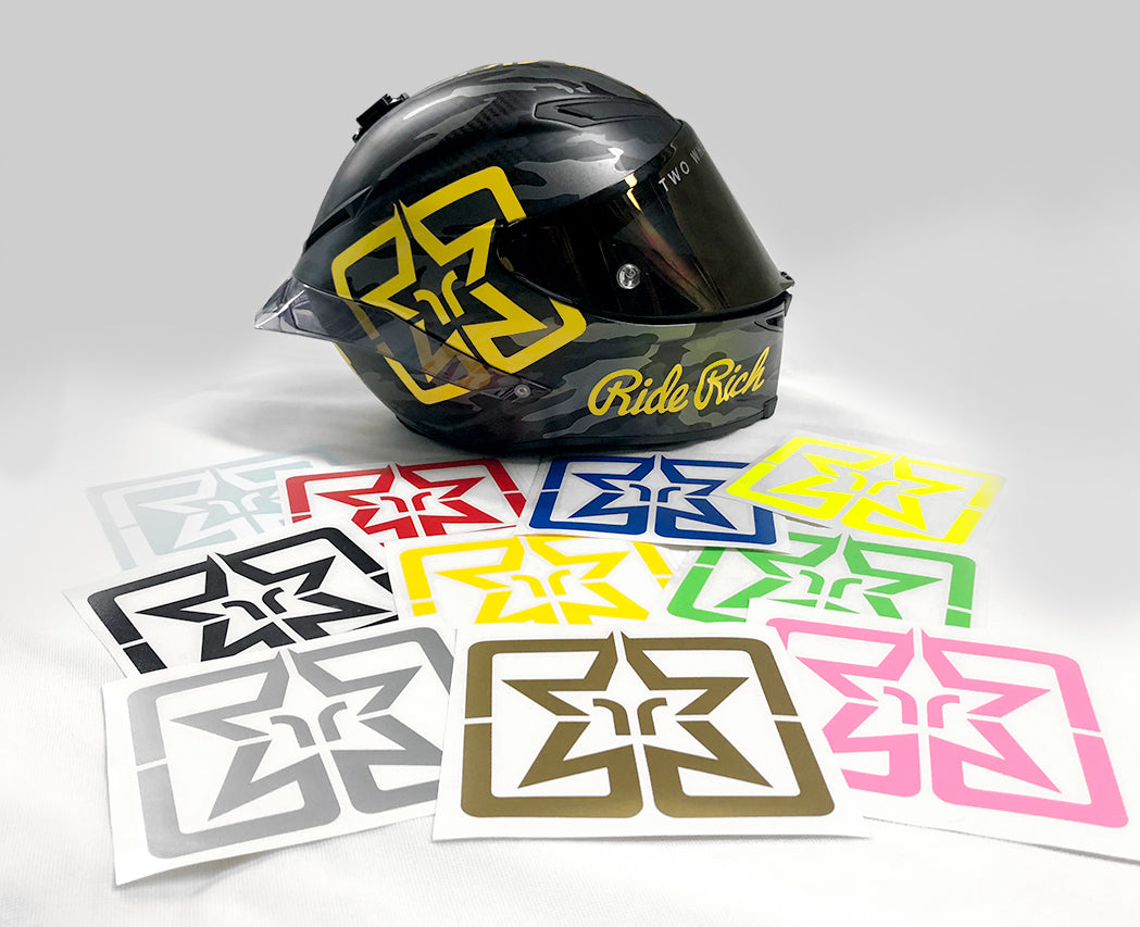 Ride Rich Helmet Vinyl Decal Kit - Custom Motorcycle Decals